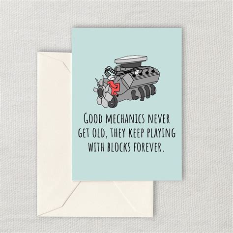 Printable Mechanic Birthday Card Funny Mechanic Greeting Etsy