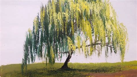 Oilpainting Paintingtreeshow To Paint A Willow Tree And A Moonlit