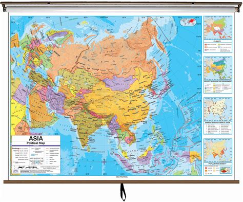 Wall Map Of Asia Large Laminated Political Map Images