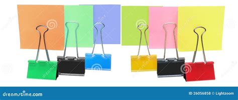 Adhesive Note Papers And Paper Clips Royalty Free Stock Photos Image