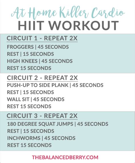 Killer At Home Cardio Workout The Balanced Berry