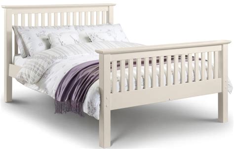 White Wooden Double Bed Frame High Footend Sleepland Beds