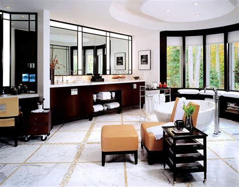 It attaches to one side, and has a smaller surface that's still plenty of space to. Little Luxury: 30 Bathrooms That Delight with a Side Table ...
