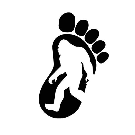 Bigfoot Silhouette Foot Print 5 Vinyl Decal Window Etsy