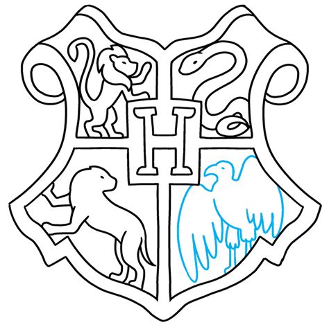 How To Draw Hogwarts Crest Step By Step Sinasivideoart