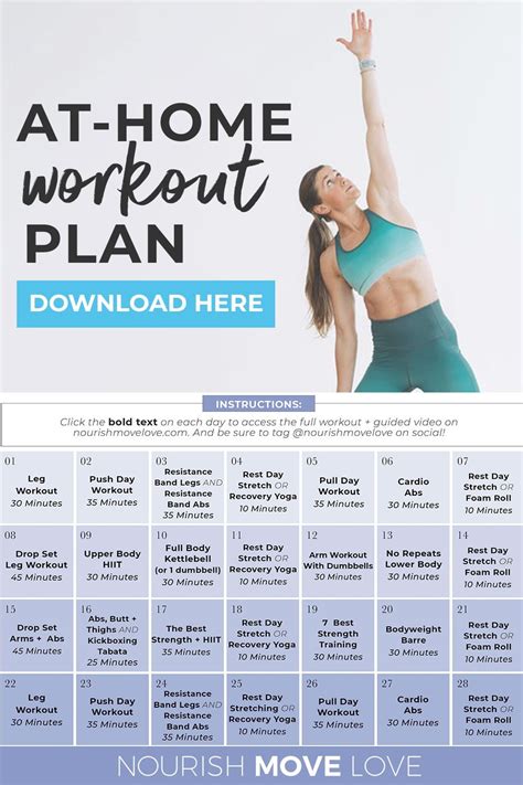 Free Week Workout Plan Videos Nourish Move Love