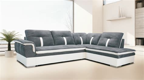 Tous nos canapés sont disponibles en différents coloris, divers revêtements et dans plusieurs dimensions au gré de vos convenances et de vos goûts. Canape d'angle à droite convertible Galaxia Blanc/gris