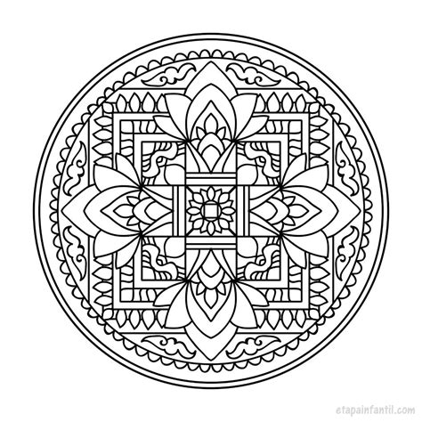 Dibujo de mandalas para imprimir y colorear - Etapa Infantil