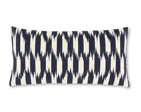 Ikat Stripe Printed Canvas Lumbar Pillow Cover Williams Sonoma