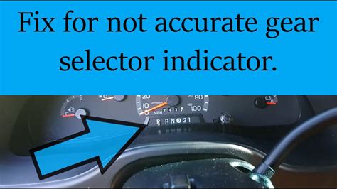How To Fix Align Gear Indicator On Ford Econoline Adjust Not