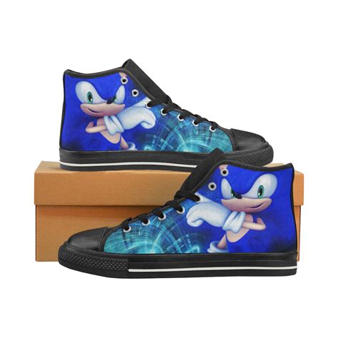 Sonic Shoes High Top Canvas Sneakers For Kid Uscoolprint
