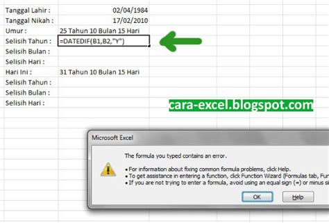 Check spelling or type a new query. Rumus Hitung Umur di Excel - Cara-Excel