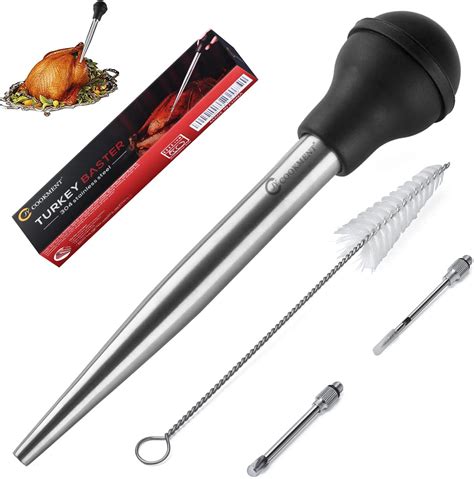 jy cookment stainless steel turkey baster baster syringe for cooking meat injector