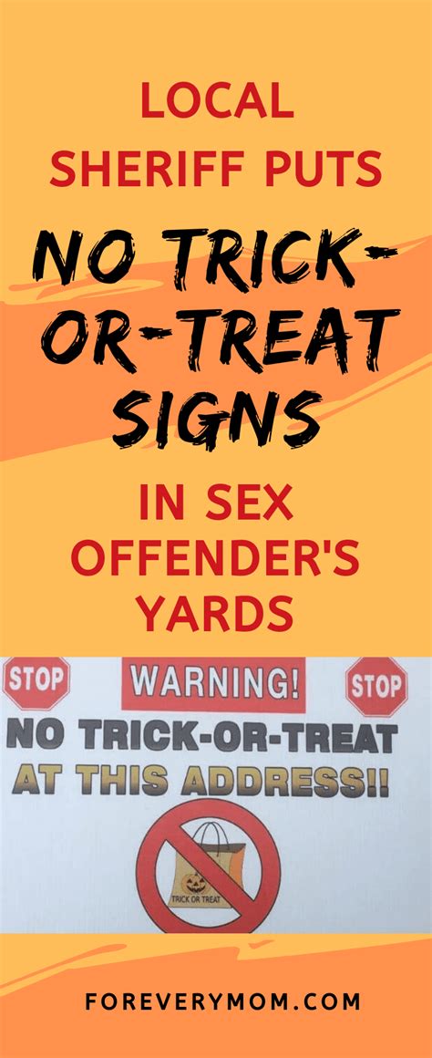 Local Sheriff Puts No Trick Or Treat Signs In Sex Offenders Yards