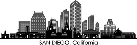 Imágenes De San Diego Skyline Silhouette Descubre Bancos De Fotos