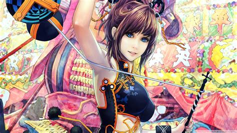 Wallpaper Colorful Illustration Anime Girls Original Characters