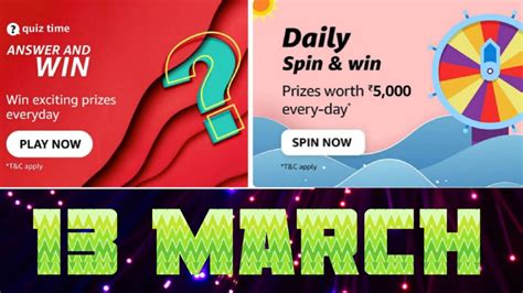 13 March Amazon Quiz Answer Today Funzone Daily Spin And Win Quiz Today