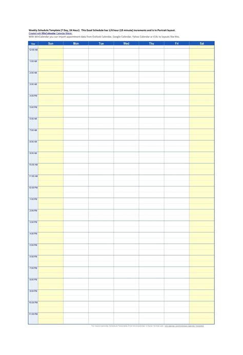 Blank Calendars To Print With Time Slots Printable Time Slot Calendar