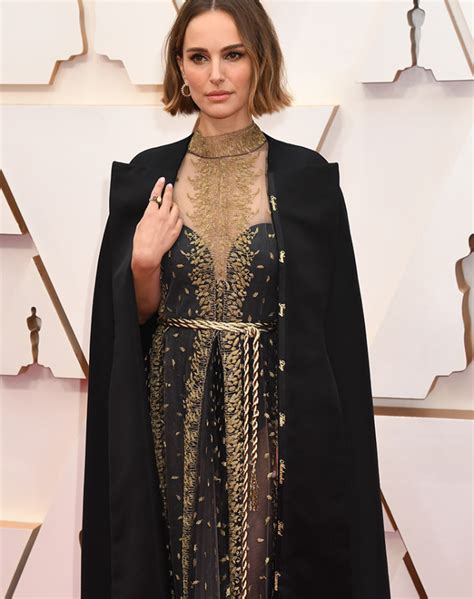 Natalie Portmans Oscars Cape Is Embroidered With Female Directors Names Purewow