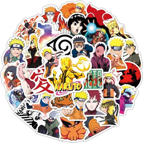 50pcs Kawaii Naruto Anime Stickers Aesthetic Decals Graffiti Cartoon