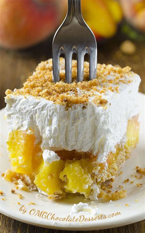 If you want to pour chocolate over the baked crust though, do it! Fresh Peach Delight | Recipe | Peach delight, Layered ...