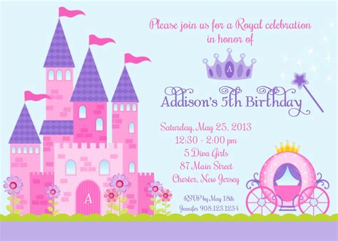 Princess Castle Party Invitation Custom By Andrewandelladesigns