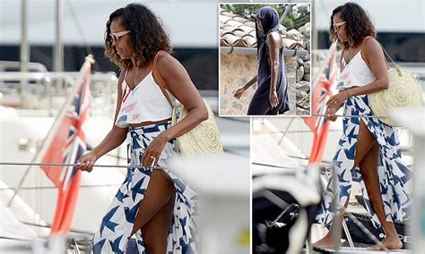 michelle obama shows off toned legs in mallorca daily mail online
