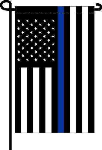 Thin Blue Line Us American 18inx12in Nylon Garden Flag 18x12 Made In