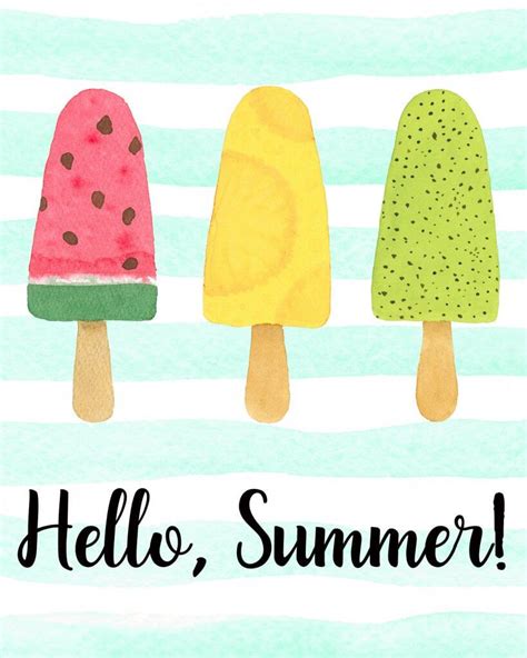 Hello Summer Printable Popsicle Art Popsicle Art Summer Drawings