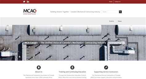 Mcac Launches New And Improved Website Mechanical Contractors Association Of Canada