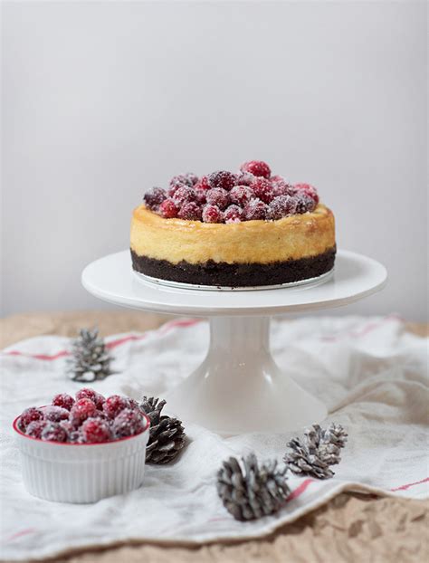 Mascarpone Cheesecake With Sugared Cranberries Obsessive Cooking Disorder