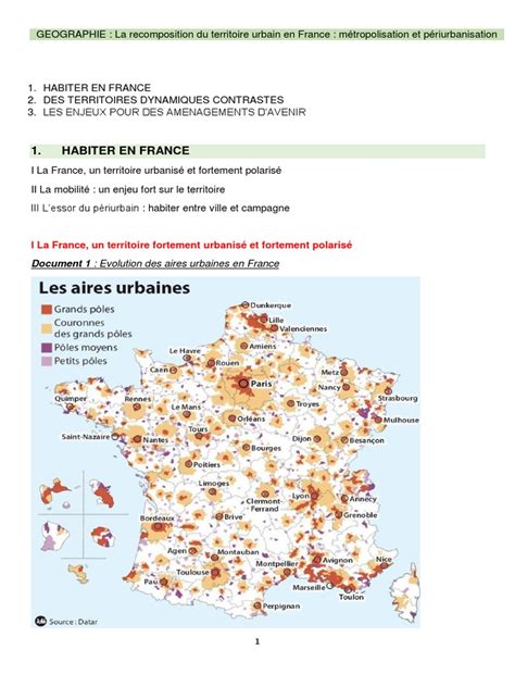 La Recomposition Du Territoire Urbain En France Géographie Premières