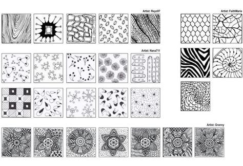 I'm realizing that making art in a repetitive way with cool patterns is on par with all the good effects people get from coloring books, but it appeals to people who want to be a little more active in their arting. Simple Zentangle Patterns For Kids 2 | Zentangle ...