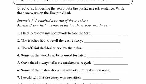 Prefix Practice Worksheets | 99Worksheets
