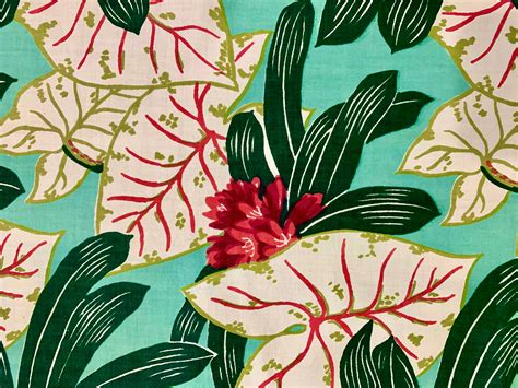 Fab 50s Stylized Hawaiian Fabric/ Cotton Yardage for Home Decor and ...