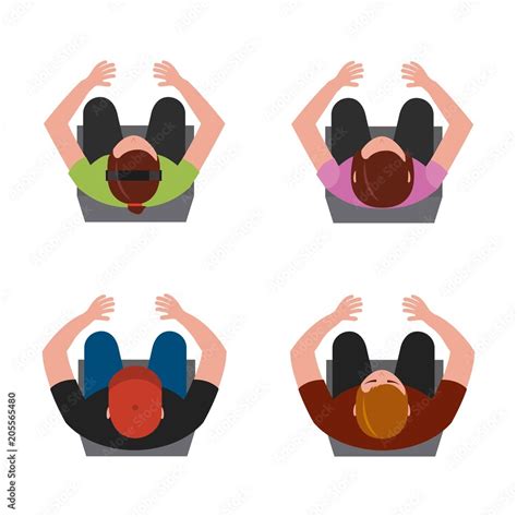 Top View People Sitting On Chair Vector Illustration Vector De Stock