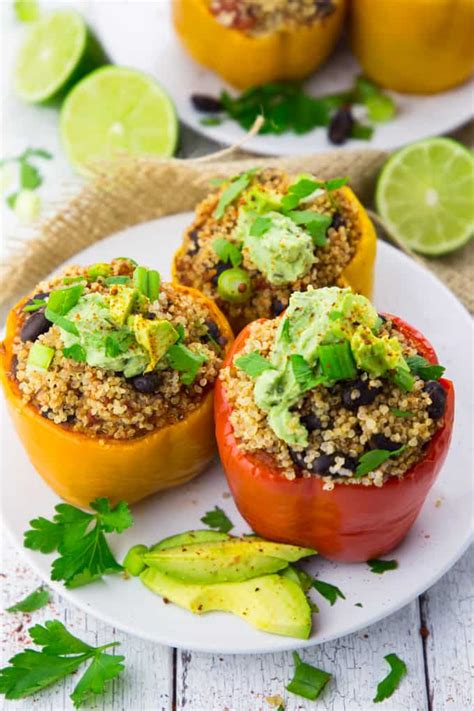 Quinoa Stuffed Bell Peppers In The Slow Cooker Vegan Heaven