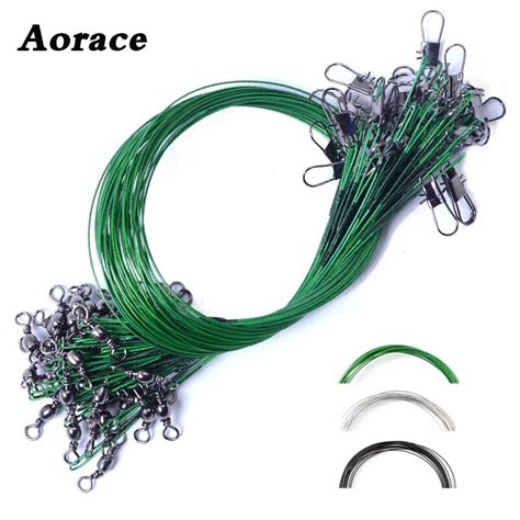 20pcslot Steel Wire Leader With Swivel Fishing Accessory 3 Colors
