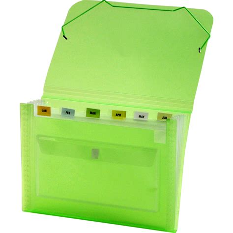 Clear Line 7 Pocket Poly Expanding File Transparent Green