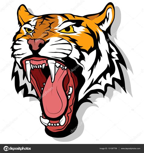Growling aggressive tiger head logo. Tiger logo, illustration — Stock Vector © korniakovstock ...
