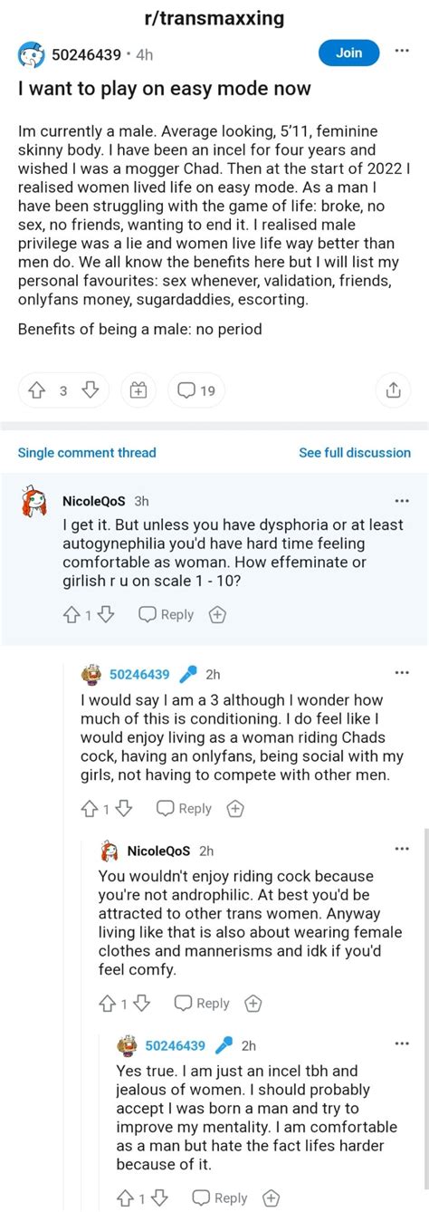 Males Of Reddit On Twitter I Realised Women Lived Life On Easy Mode