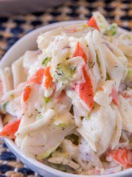 Cover and refrigerate at least 2 hours before serving. Crab Salad (Seafood Salad) with Imitation Crab Meat ...