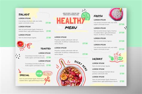Restaurant menu healthy food Free Vector - Nohat - Free ...