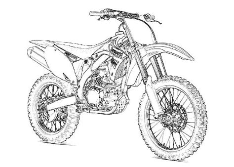 Free printable motorcycle coloring pages. Kleurplaat Crossmotor Tekening
