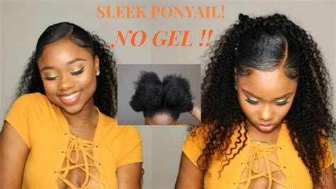 Packing gel styles/ponytail styles for cute ladies/2020. Sleek Low Ponytail On Short/Medium NATURAL HAIR- NO GEL Video | Natural hair styles, Ponytail ...