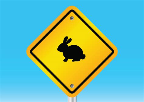 Rabbit warning sign - free vector download
