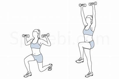 Lunge Reverse Shoulder Press Exercise Exercises Spotebi