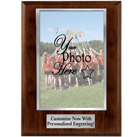 8x10 Vertical Photo Frame Plaque With Silver Photo Cover And