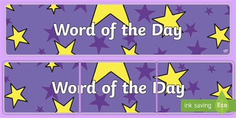 👉 Word Of The Day Display Banner Teacher Made Twinkl