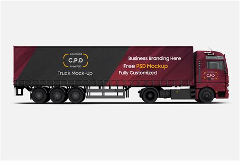 Download Trailer Truck Mockup Free PSD - 4 Mockups PSD on Behance